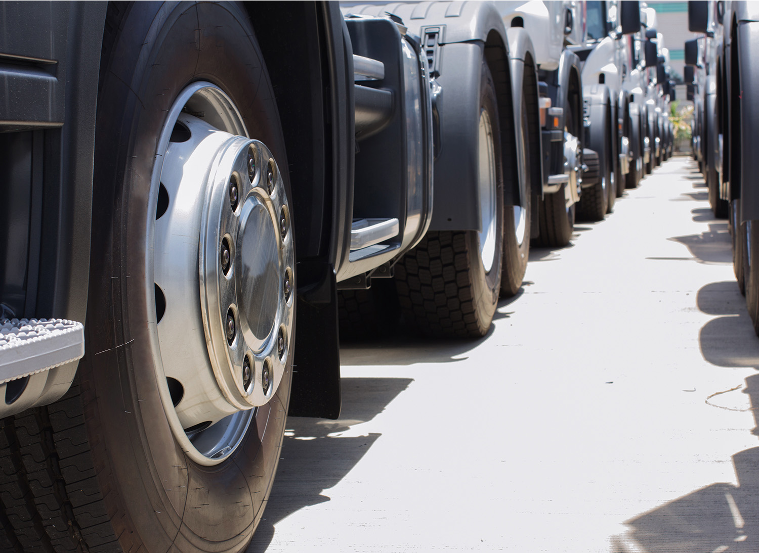 trucks parked behind each other